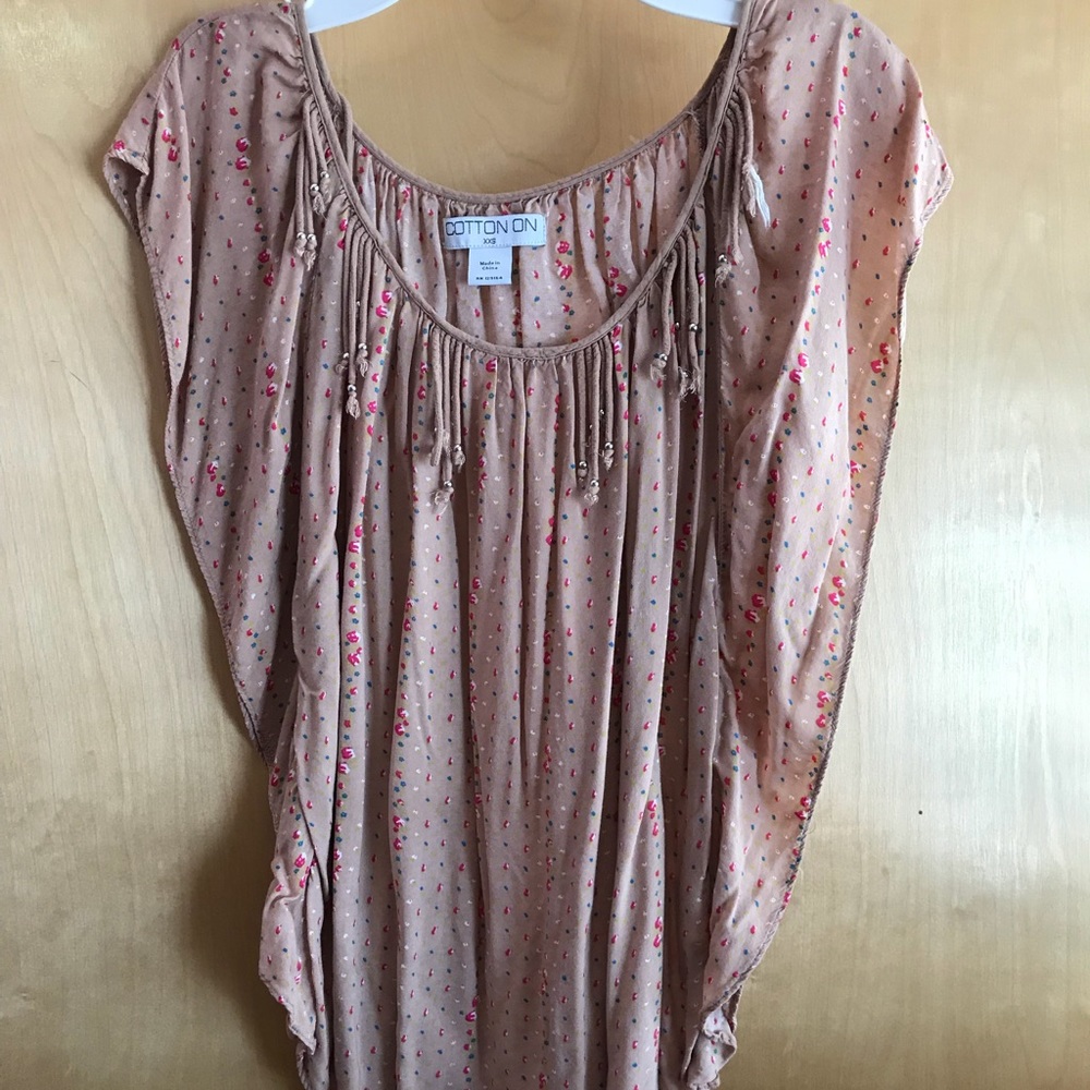 Tan floral top